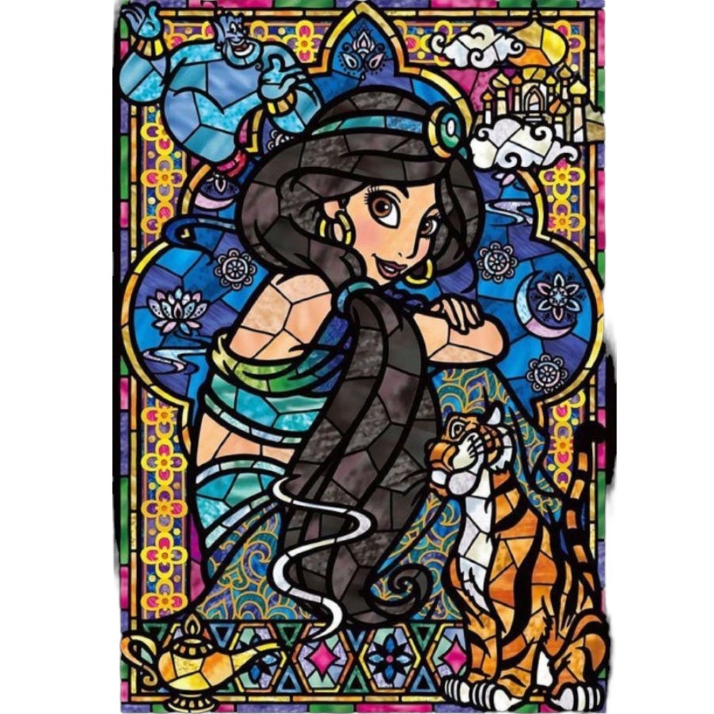 Jasmine Stained Glass DIY 5D Full Round Drill Diamond Painting
